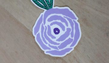 Sticker fleur parme
