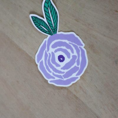 Sticker fleur parme