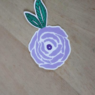 Sticker fleur parme