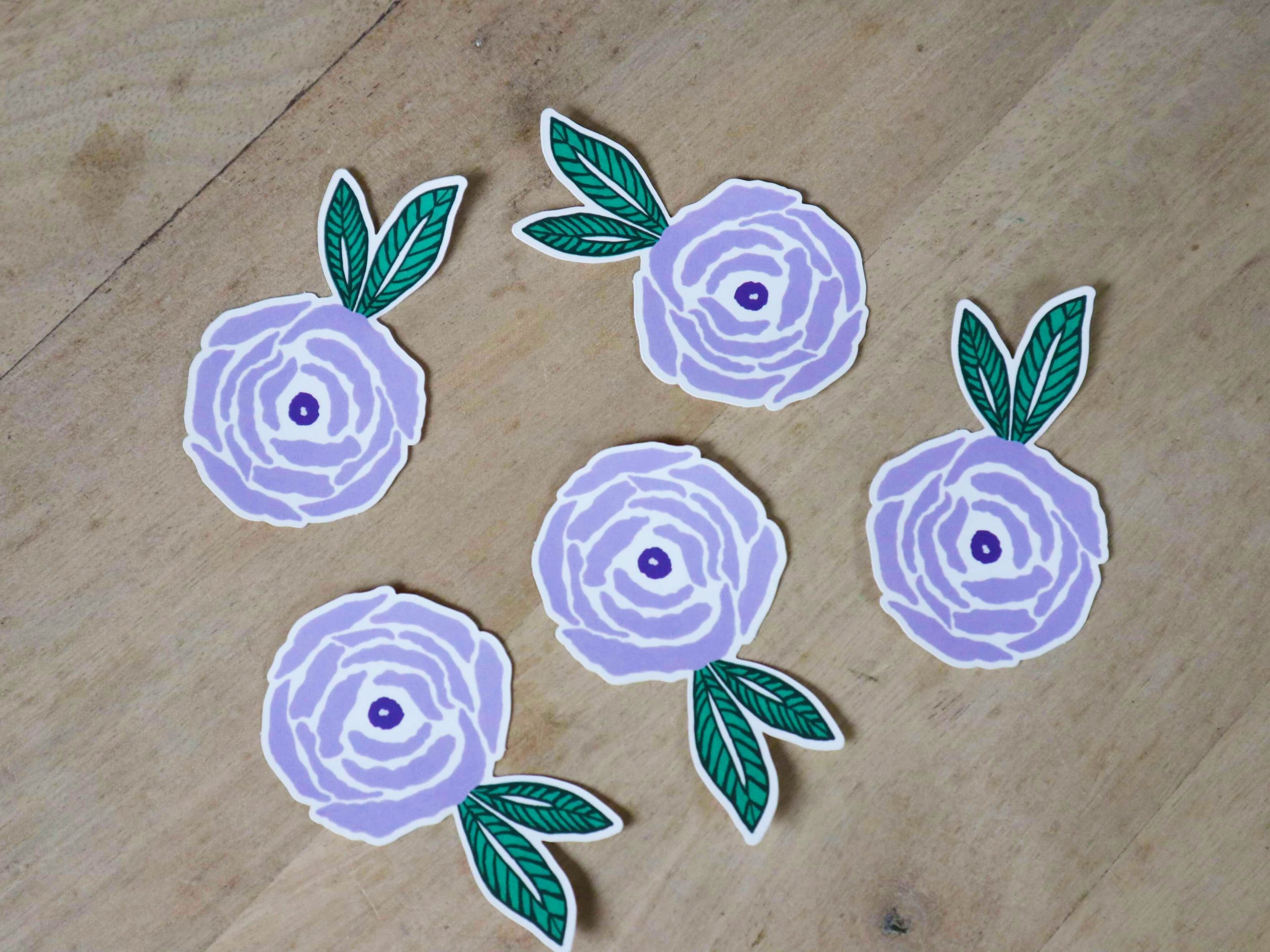 Sticker fleur parme – Image 3